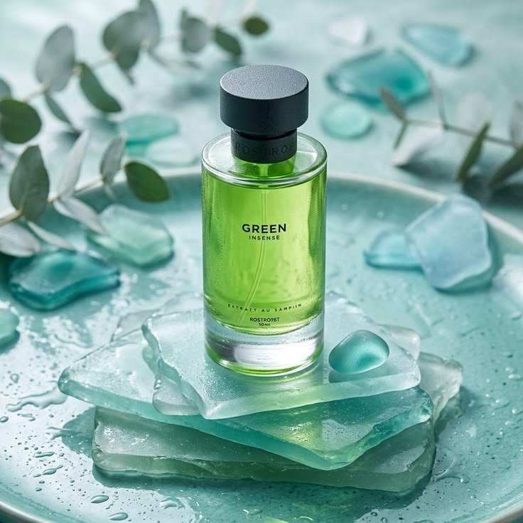 Parfum homme Green, flacon vert, notes fraîches et aromatiques